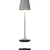 Akku-Tischleuchte CAPRI 25 cm grau