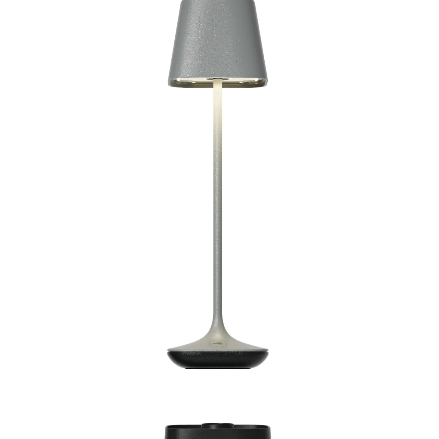 Akku-Tischleuchte CAPRI 25 cm grau