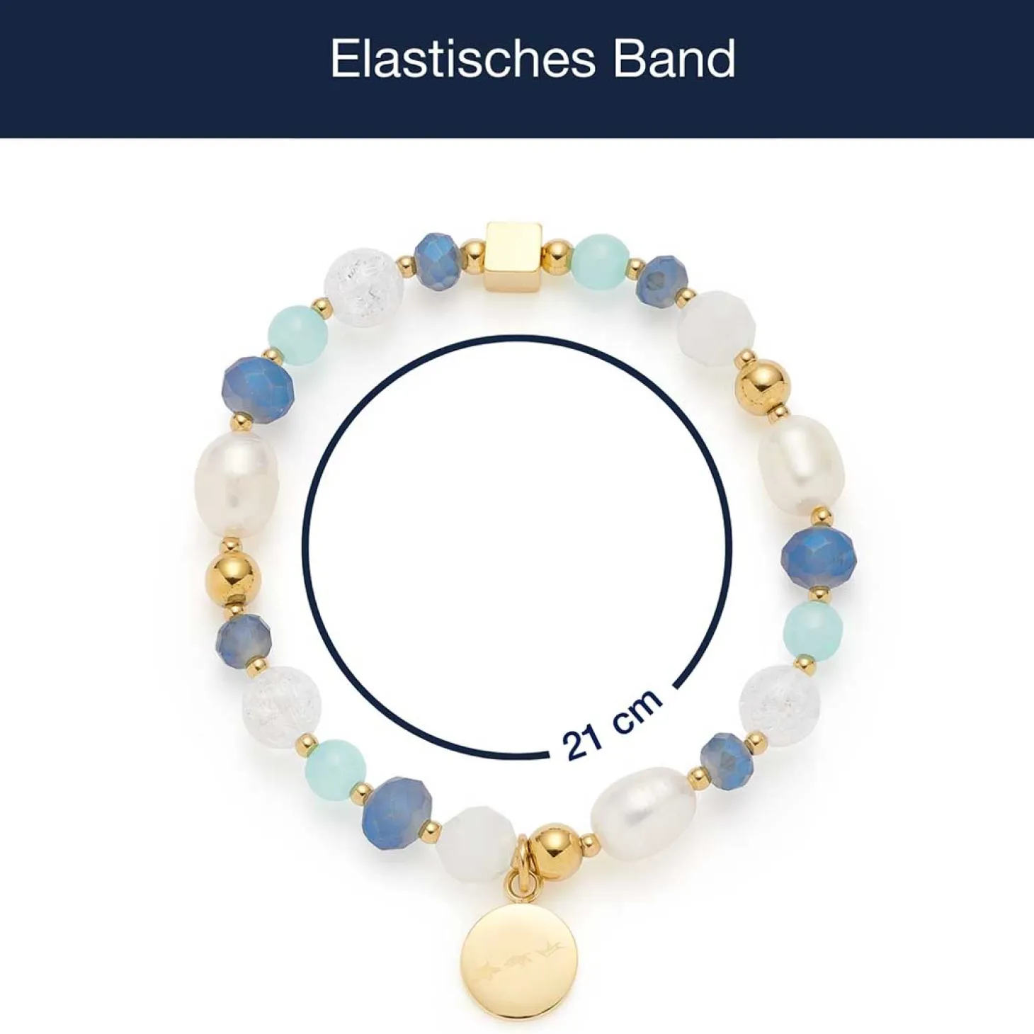 Armband HOPE gold/blau