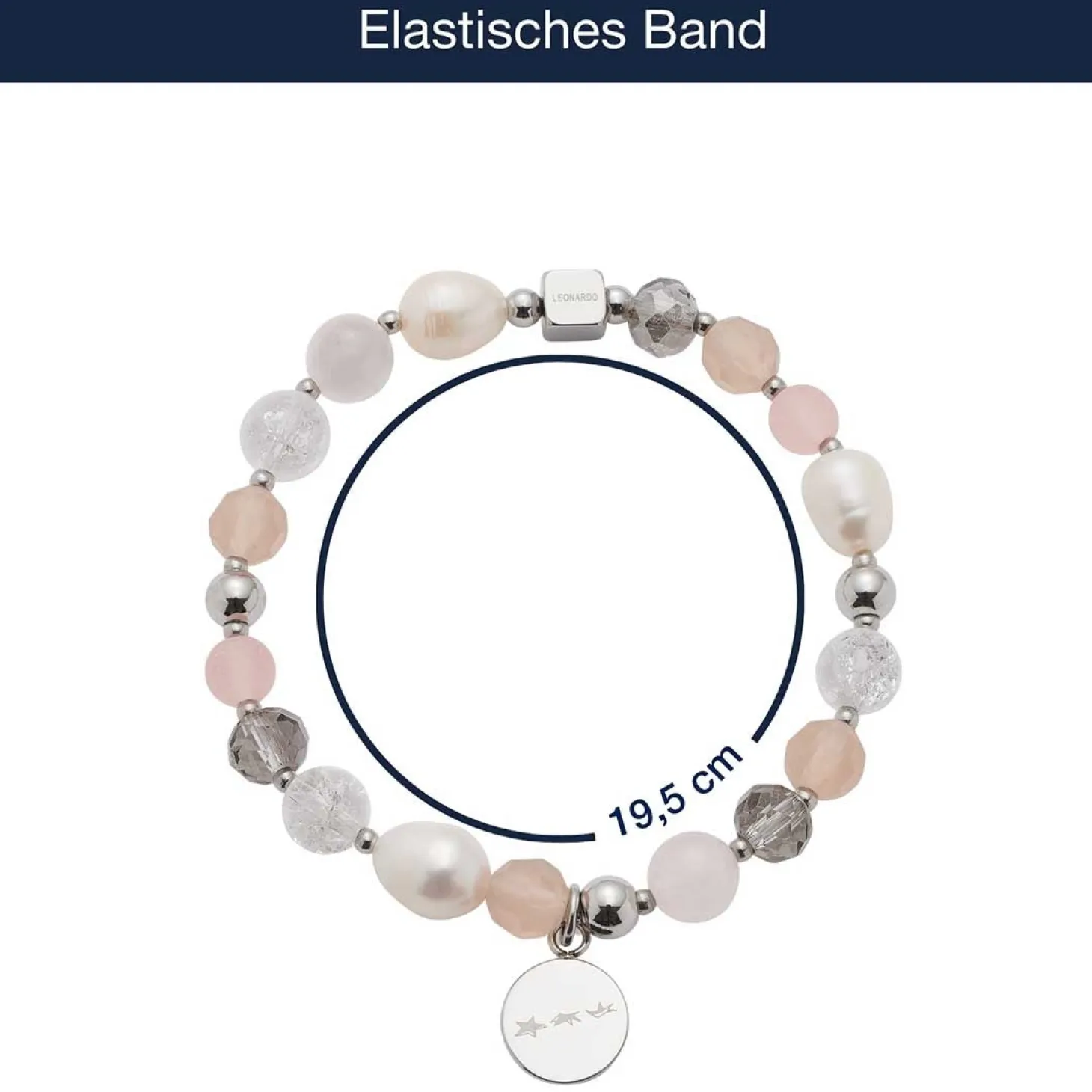 Armband HOPE silber/rose mit persönlicher Gravur