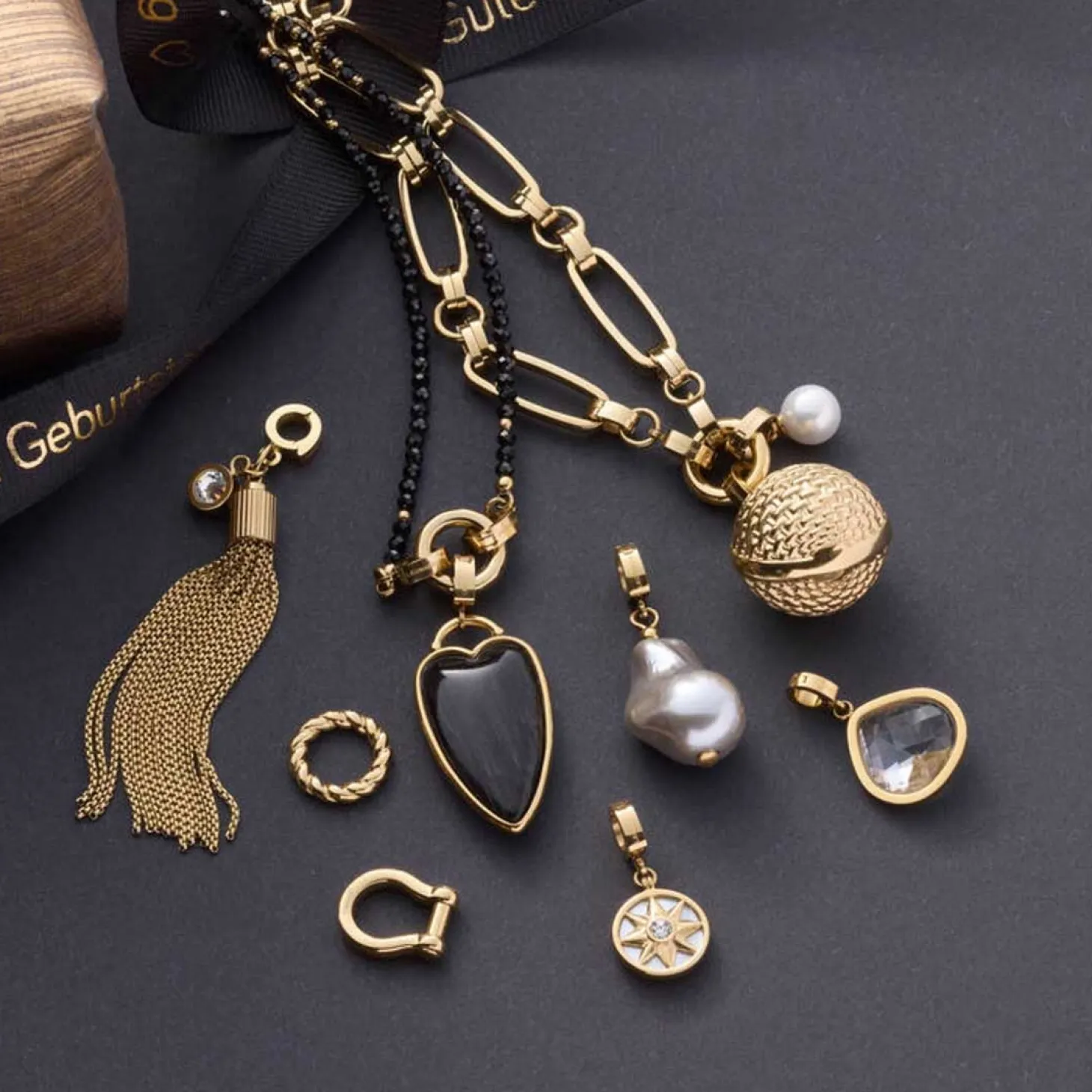 Edelstahlring BRACCHIALE gold Clip & Mix