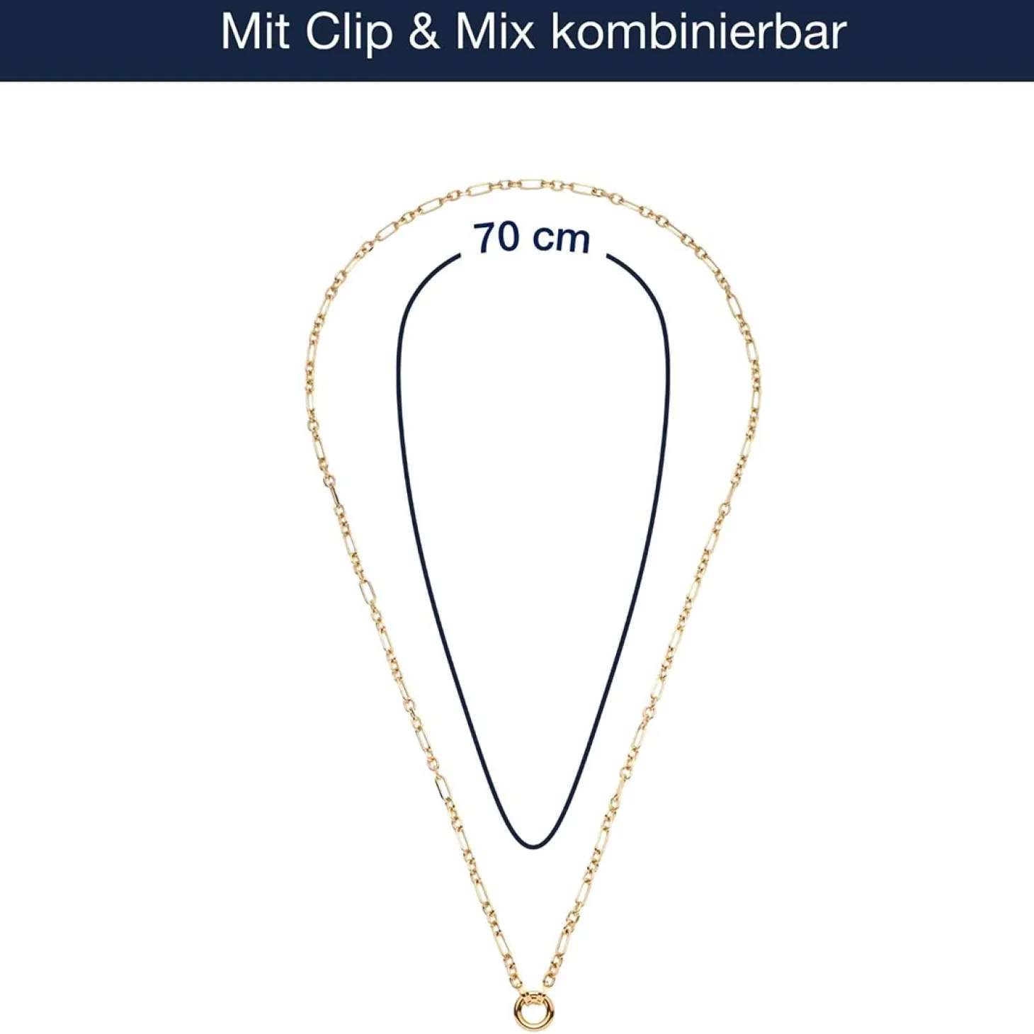 Halskette NINON Clip & Mix 70 cm gold