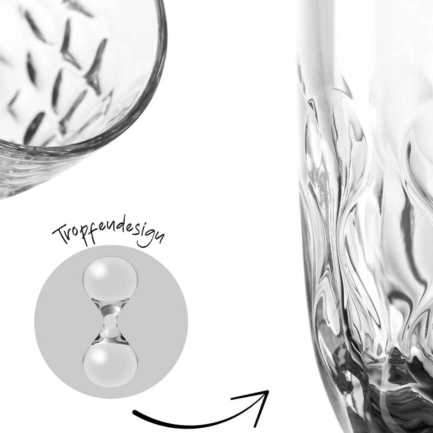 Kaffeeglas GOCCE 220ml 2. Variante 2er-Set