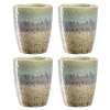 Keramikbecher MATERA 300 ml grün/anthrazit/beige 4er-Set