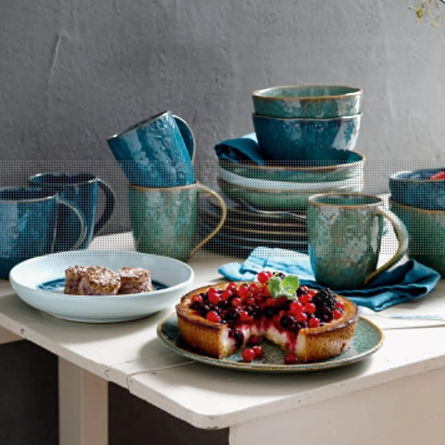 Keramikschale MATERA 15 cm blau 6er-Set