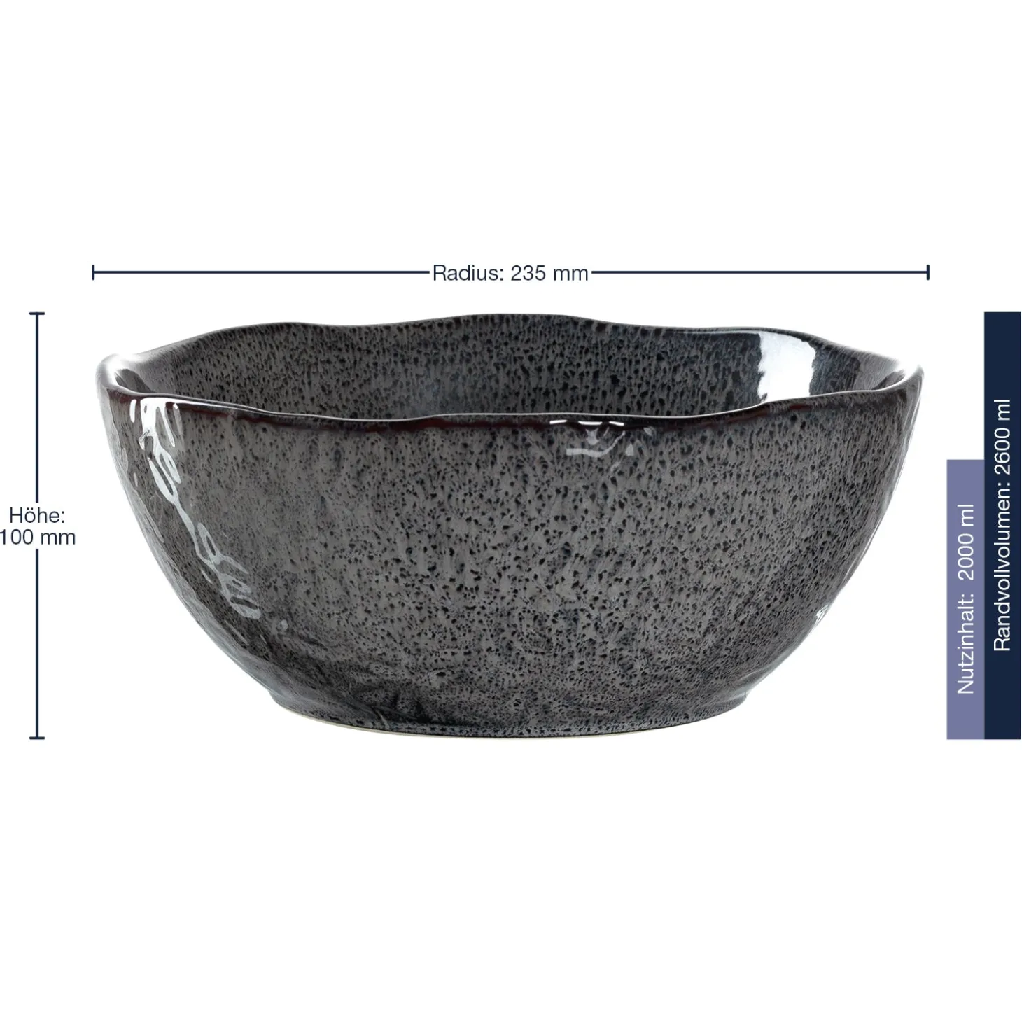 Keramikschale MATERA 24 cm anthrazit