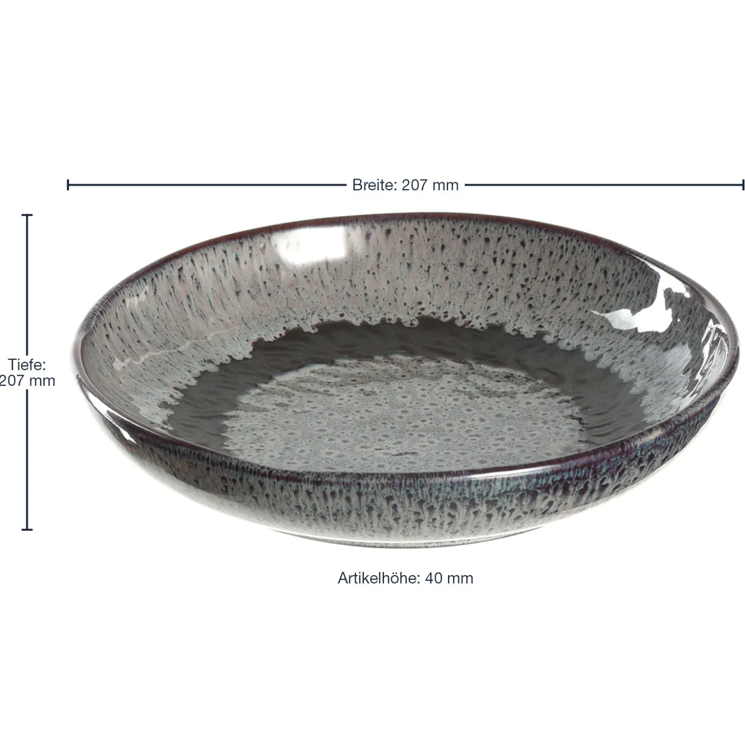 Keramikteller MATERA 21 cm anthrazit tief 6er-Set