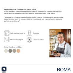 Keramikteller ROMA 22 cm apricot 6er-Set