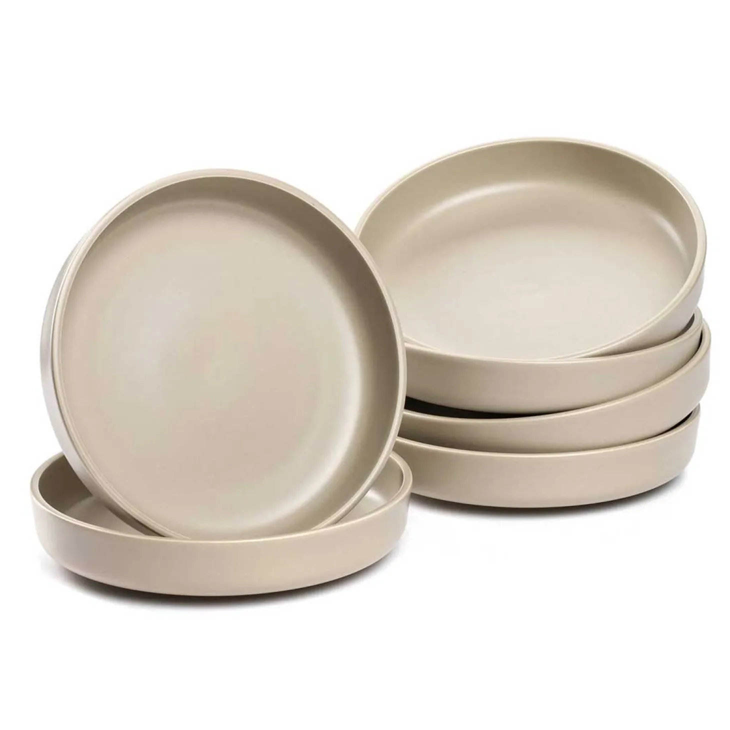 Keramikteller ROMA 20 cm beige tief 6er-Set