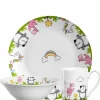 Kindergeschirr BAMBINI Einhorn/Panda/Flamingo 3-teilig