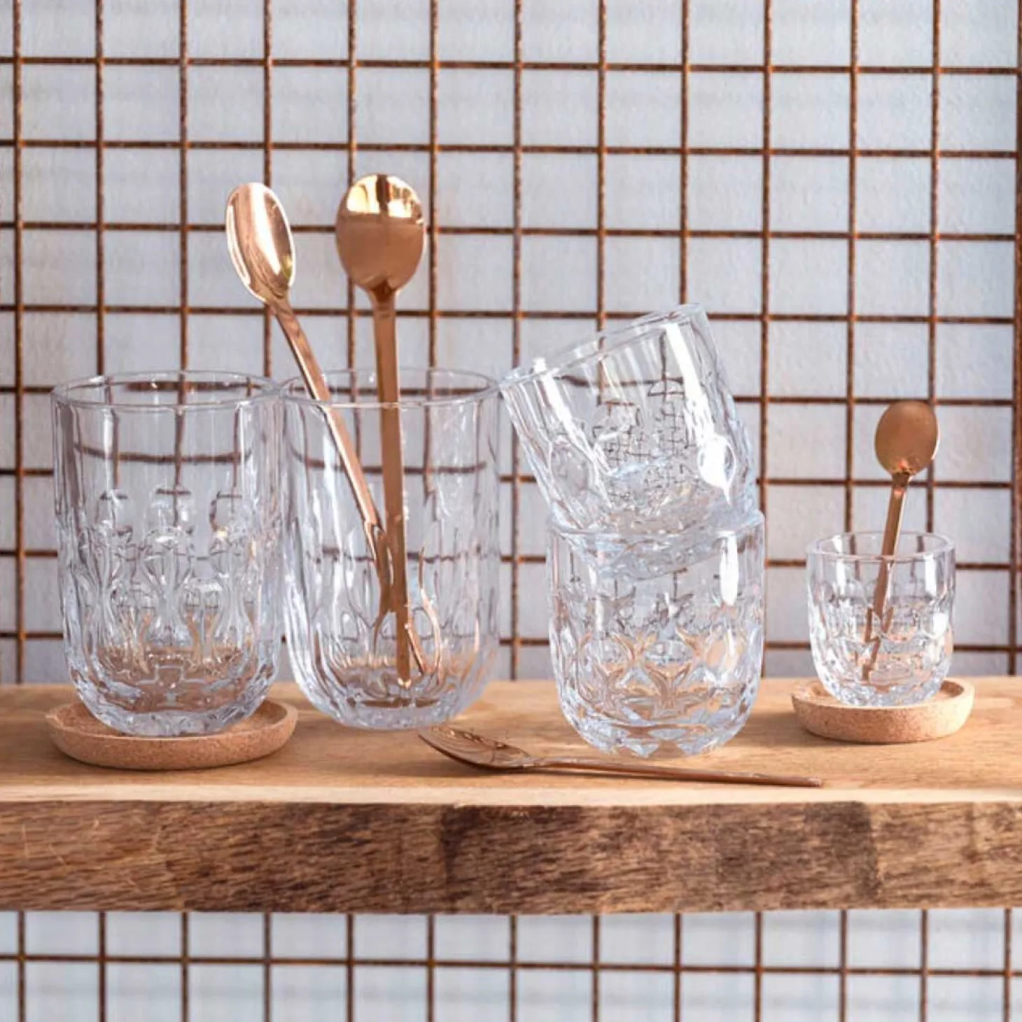 Korkuntersetzer GOCCE 6 cm 4er-Set