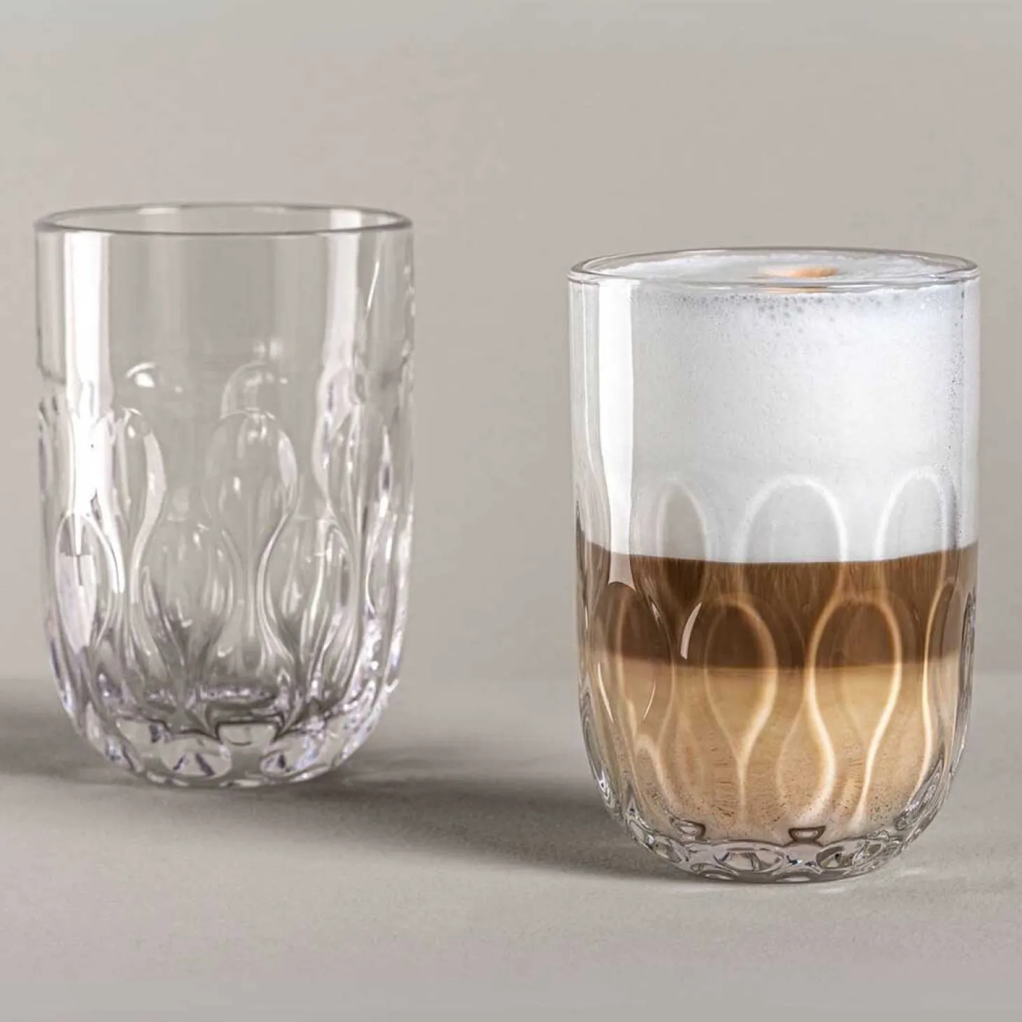 Latte Macchiato Glas GOCCE 380ml 3. Variante 2er-Set