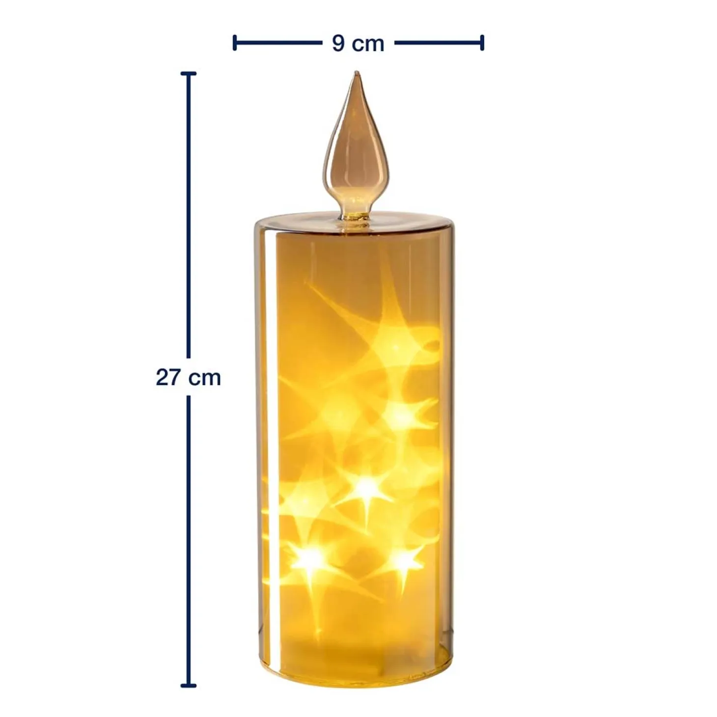LED Kerze CAPANNA 27 cm gold