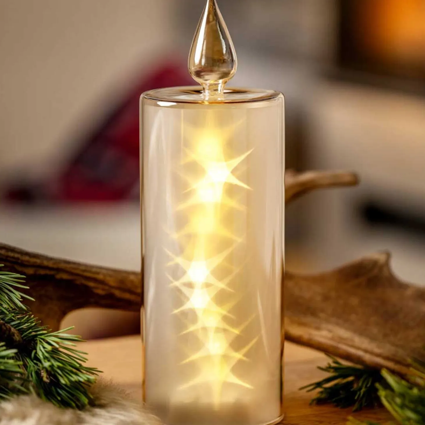 LED Kerze CAPANNA 27 cm gold