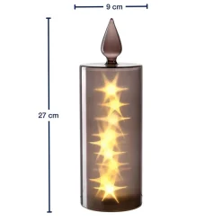 LED Kerze CAPANNA 27 cm grau