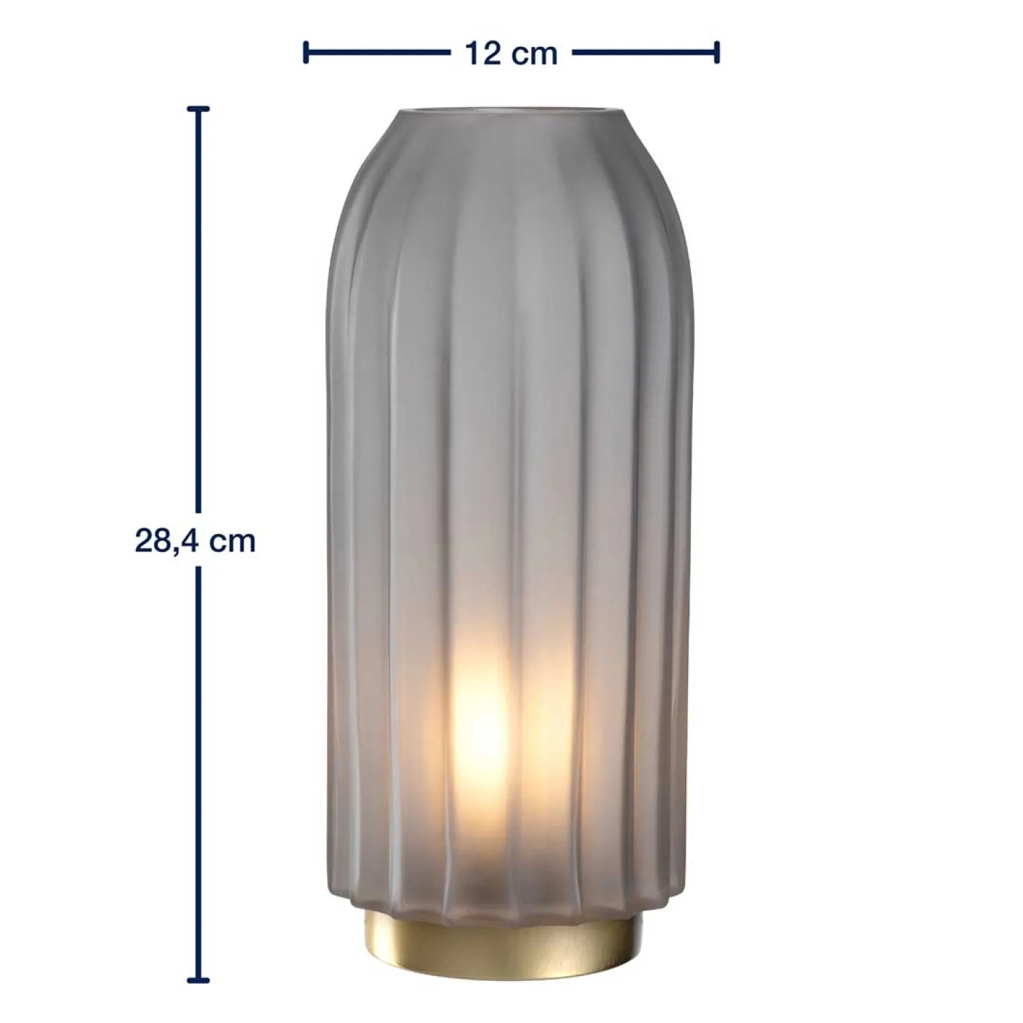 LED Lampe SILENZIO 28 cm grau satiniert