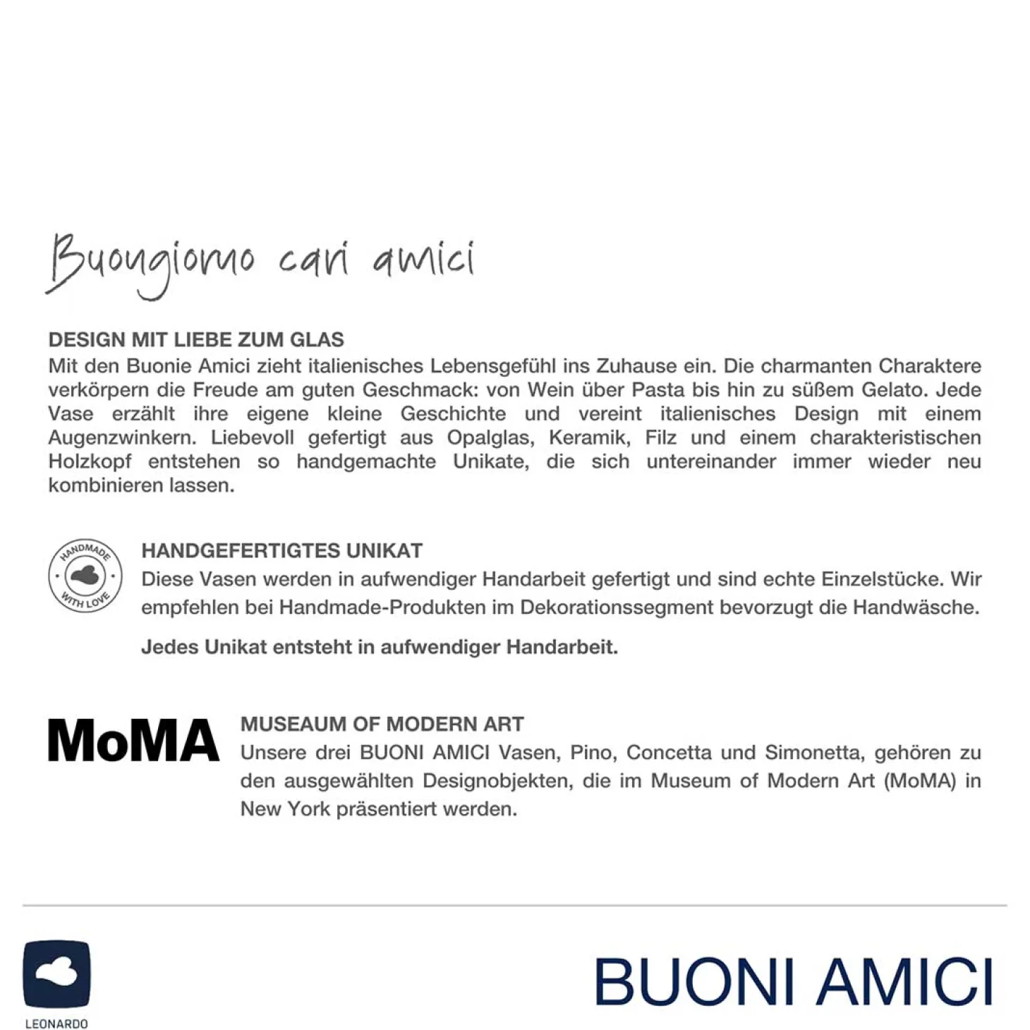 Objektvase BUONI AMICI Simonetta 30 cm