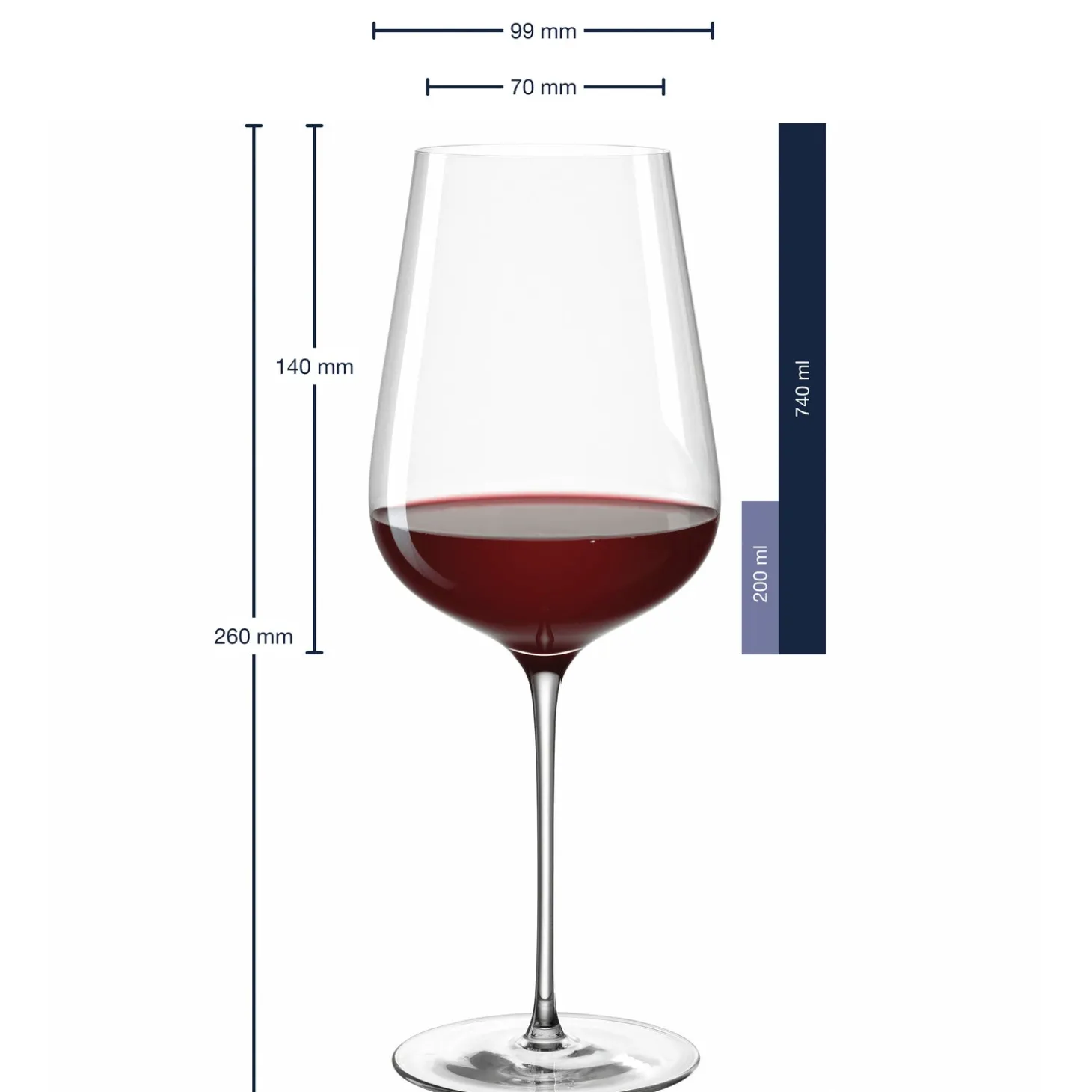 Rotweinglas BRUNELLI 740 ml mit persönlicher Gravur
