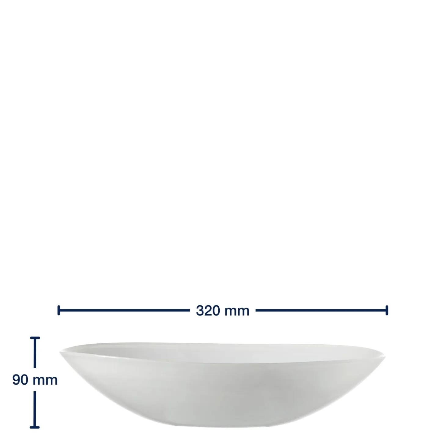 Schale ALABASTRO 32 cm weiß oval