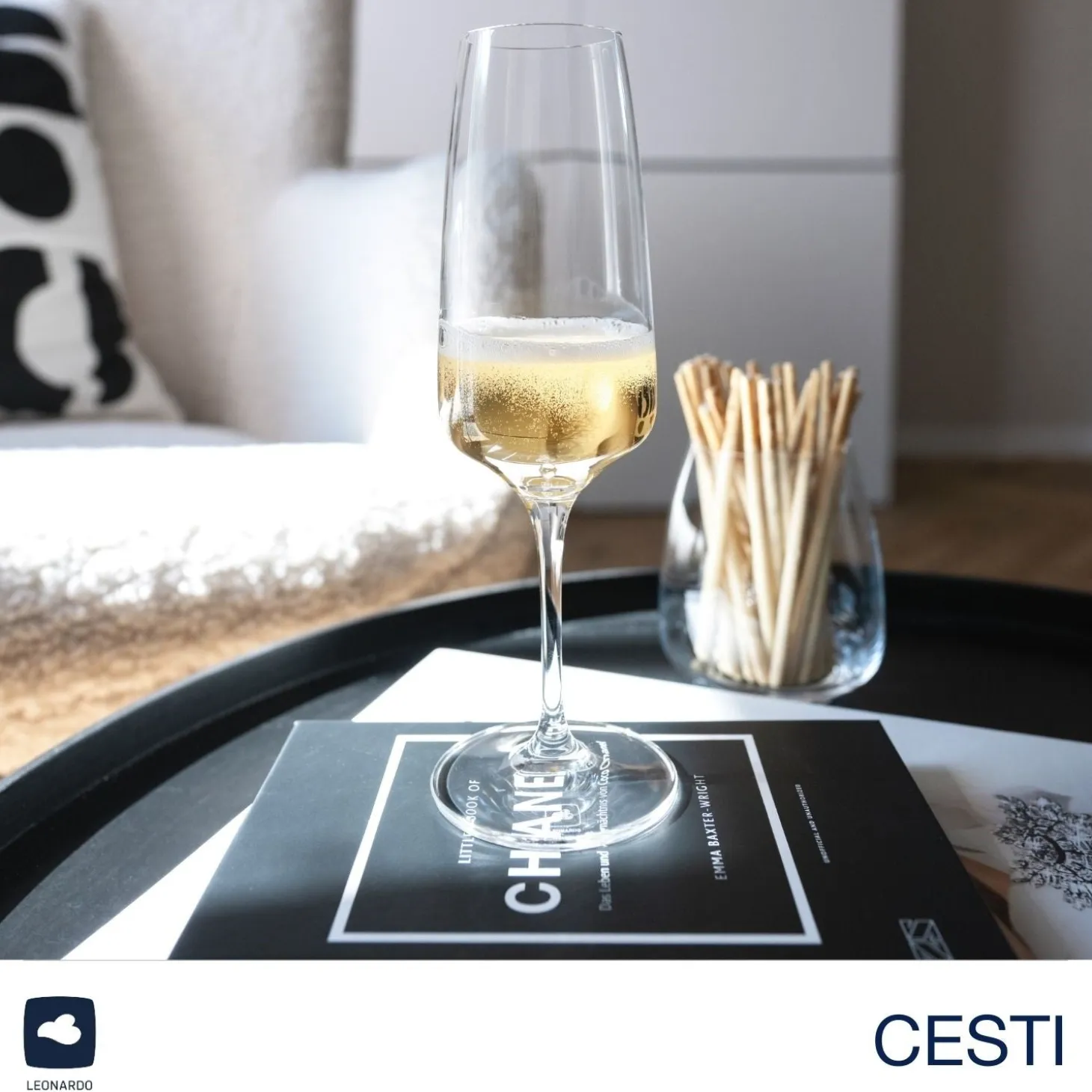 Sektglas CESTI 240 ml 6er-Set + Poliertuch
