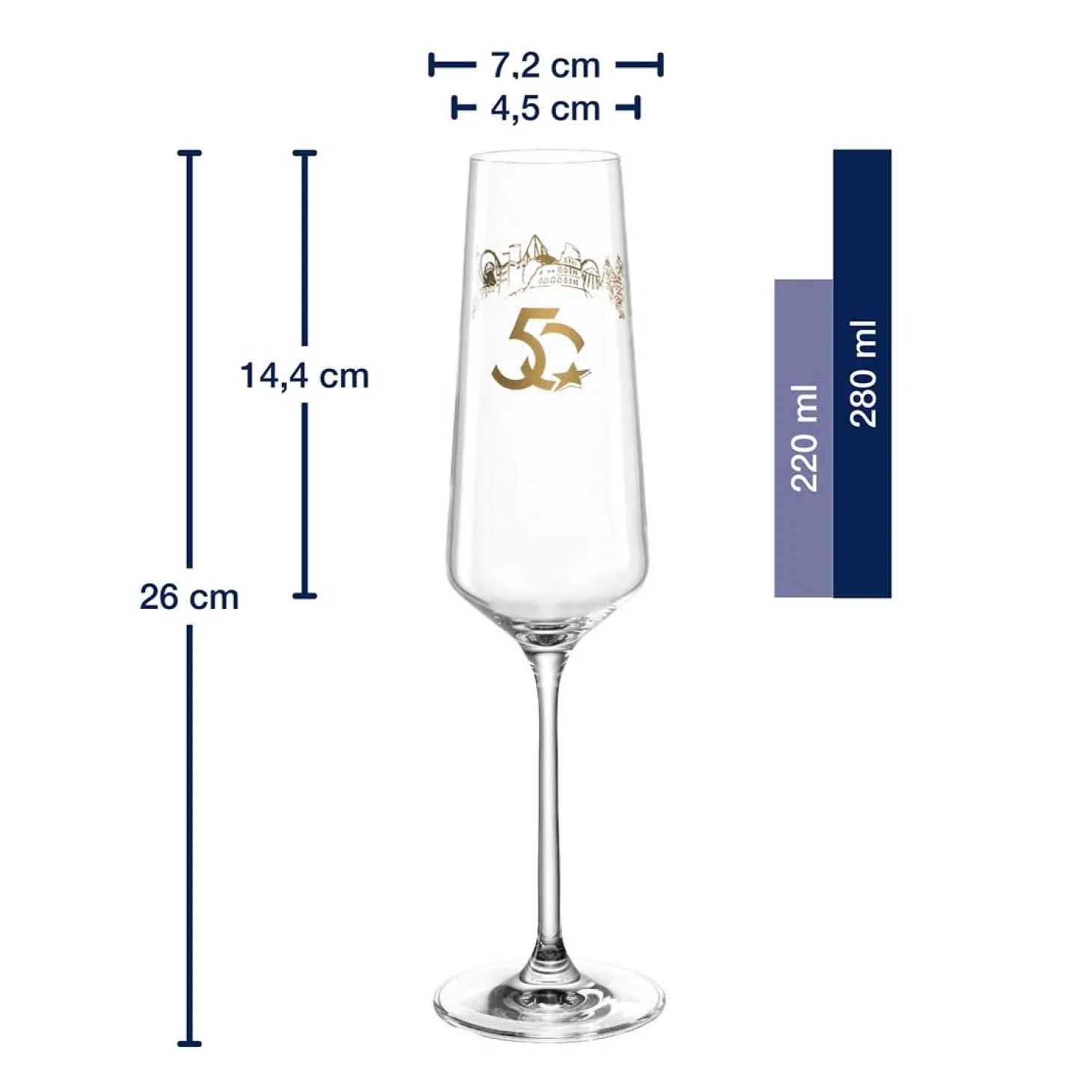 Sektglas Europa-Park Silhouette 50 Jahre 280 ml