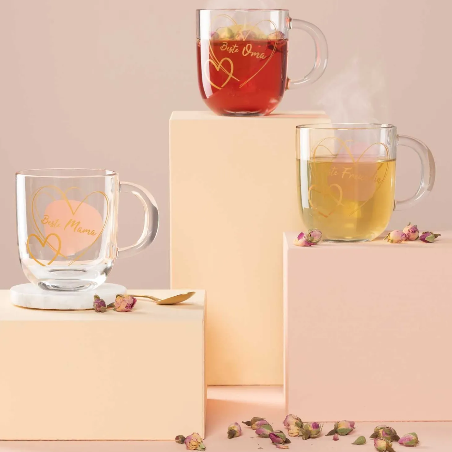 Tasse EMOZIONE 400 ml apricot 'Beste Mama'