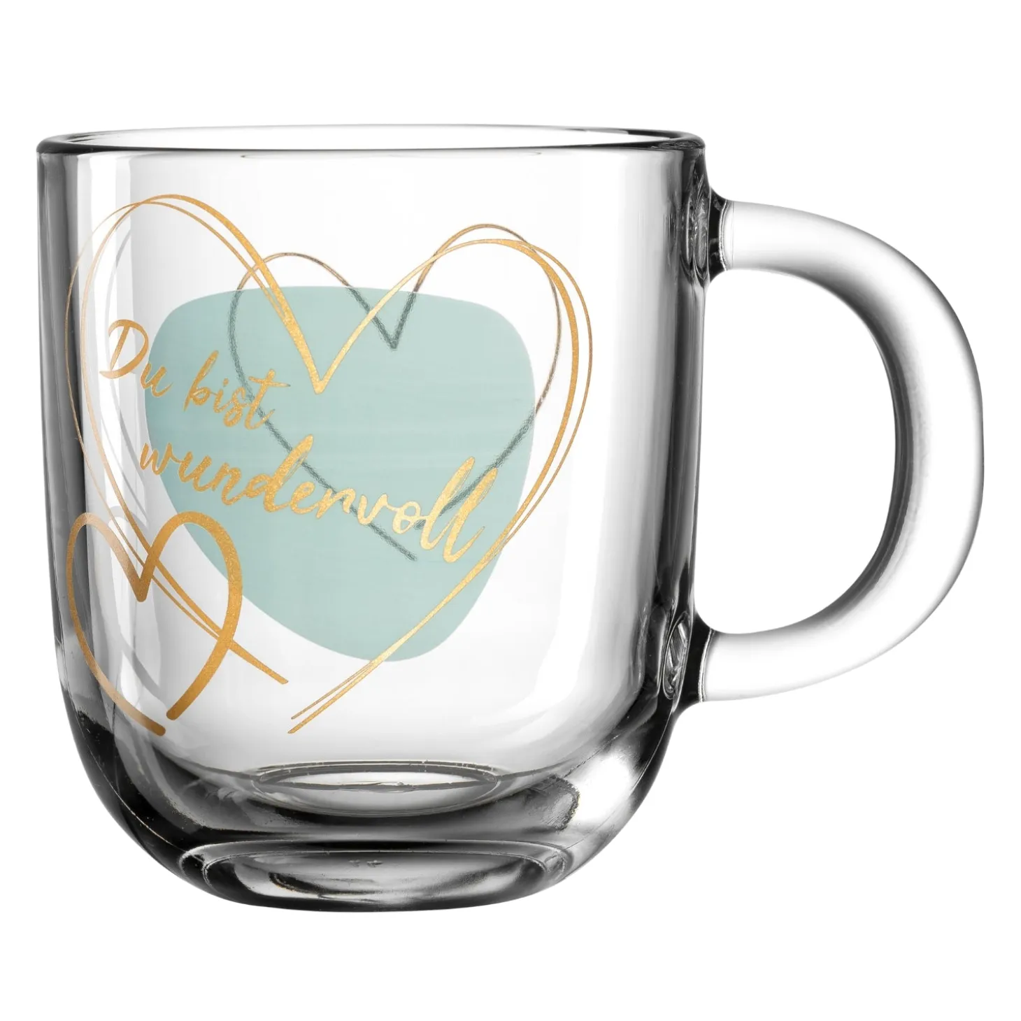 Tasse EMOZIONE 400 ml türkis 'Du bist wundervoll'