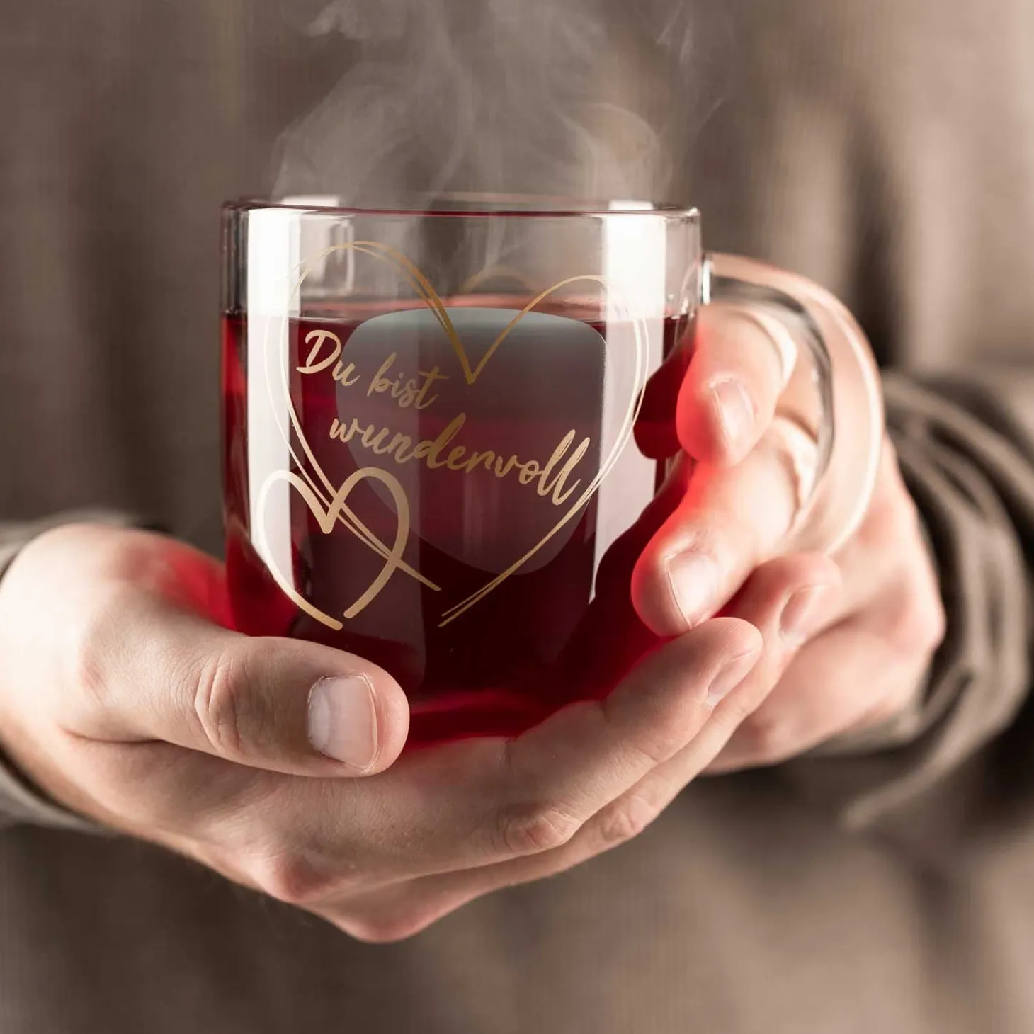 Tasse EMOZIONE 400 ml türkis 'Du bist wundervoll'