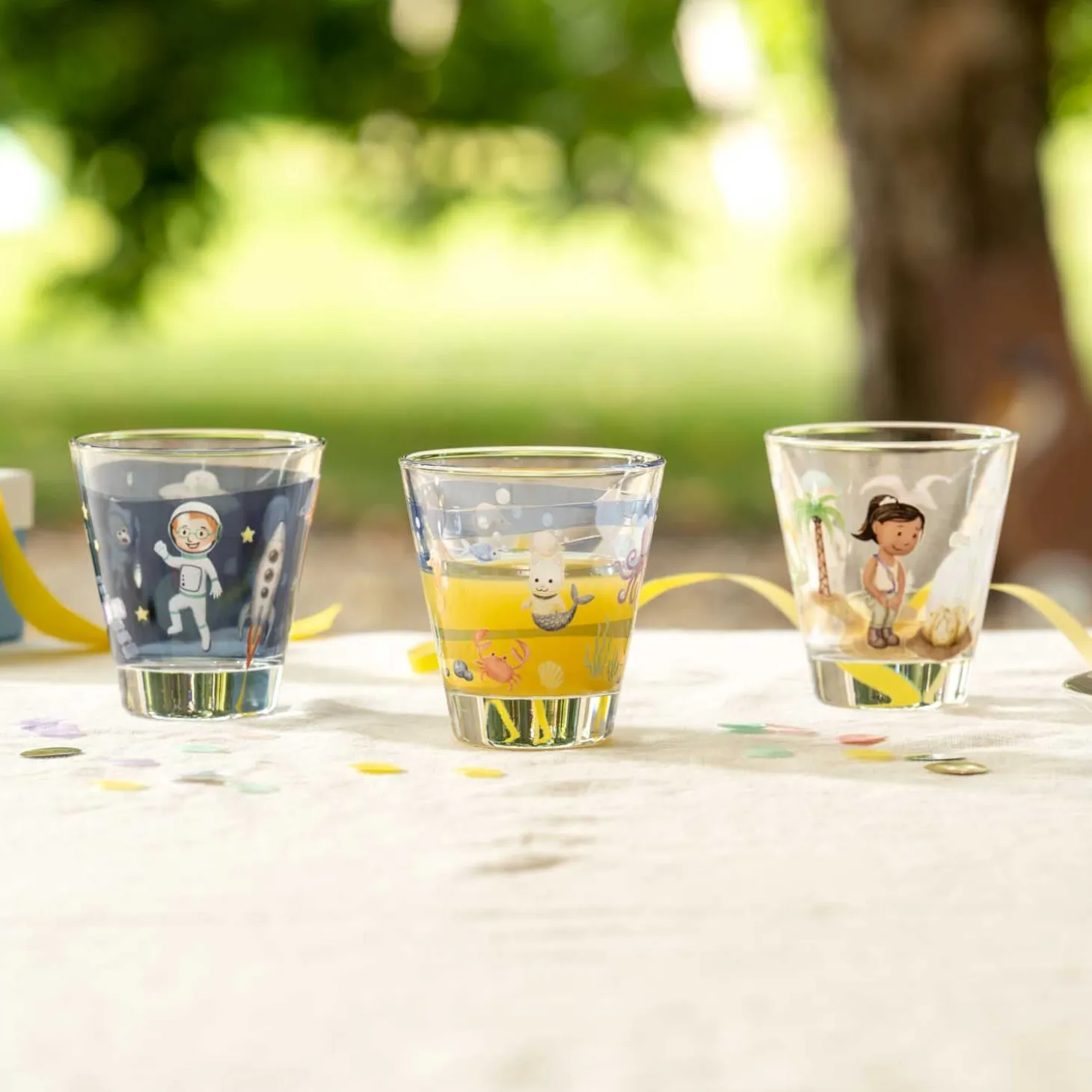 Trinkglas BAMBINI AVVENTURA 215 ml Weltall 6er-Set