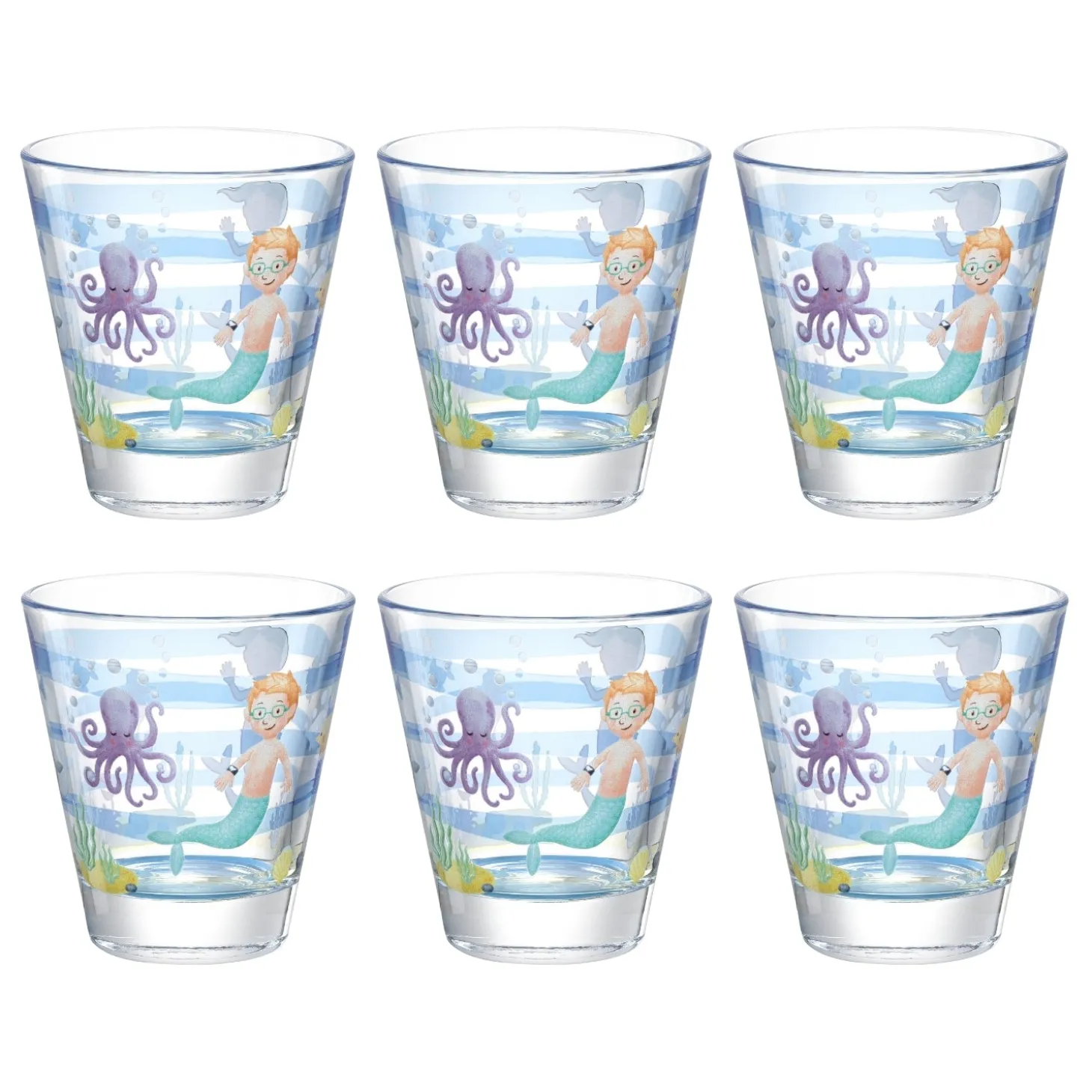 Trinkglas BAMBINI AVVENTURA 215 ml Meer 6er-Set