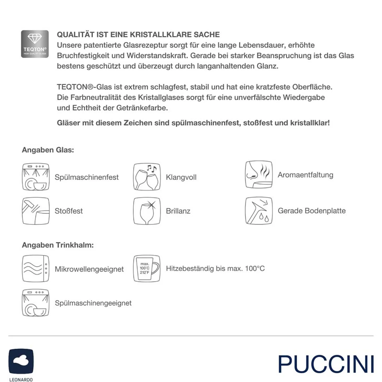 Trinkglas Geschenkset PUCCINI 5-teilig 365 ml mit persönlicher Gravur