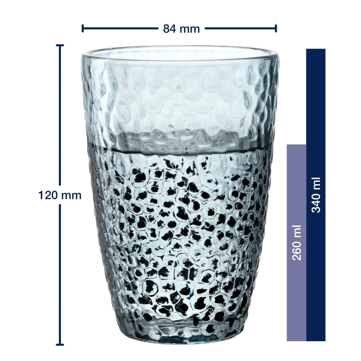 Trinkglas MATERA 340ml blau 4er-Set