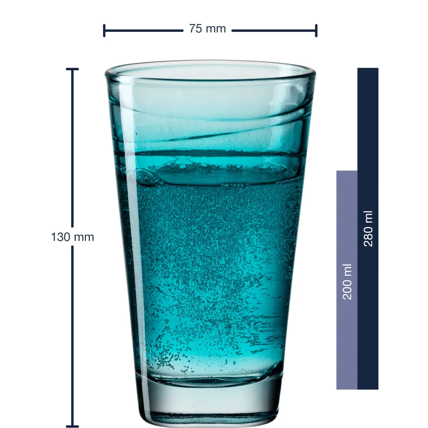 Trinkglas VARIO STRUTTURA 280 ml Farbverlauf 6er-Set
