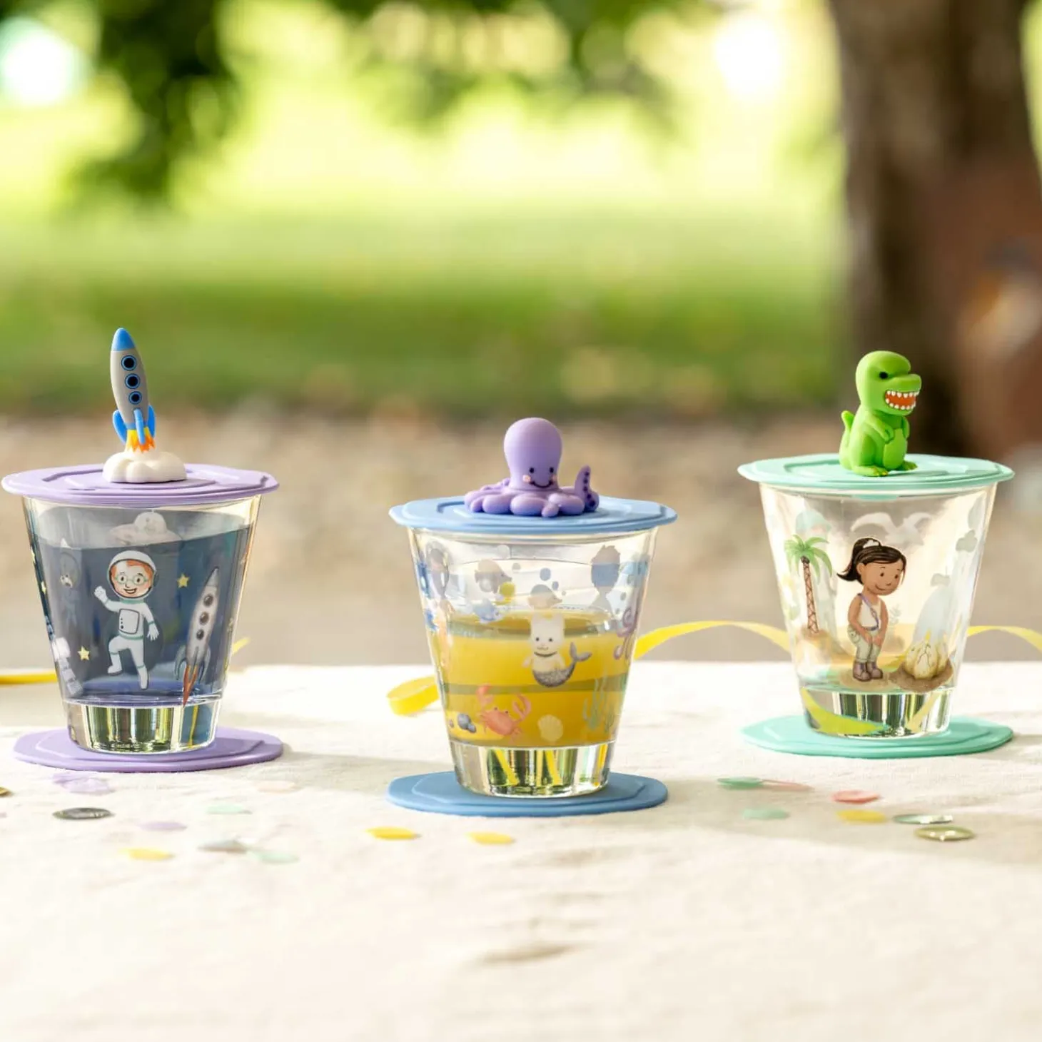 Trinkset BAMBINI AVVENTURA 3-teilig 215 ml Weltall