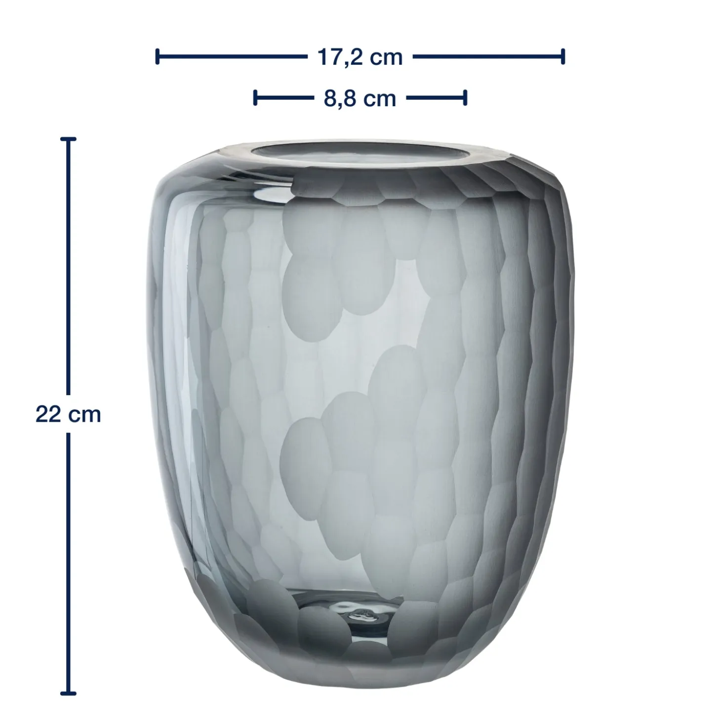 Vase BELLAGIO 22 cm anthrazit