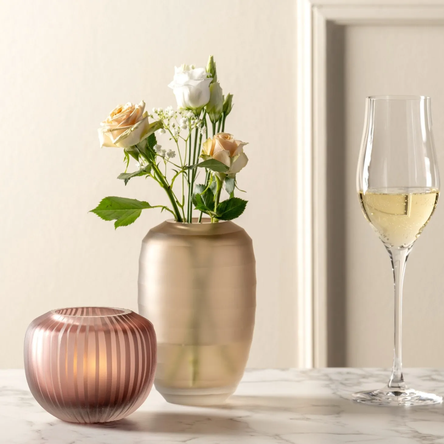 Vase BELLAGIO 16 cm beige