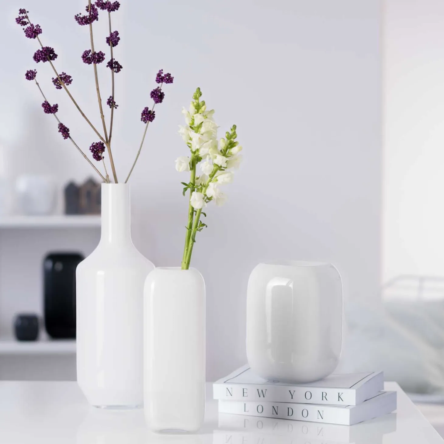 Vase MILANO 39 cm weiß