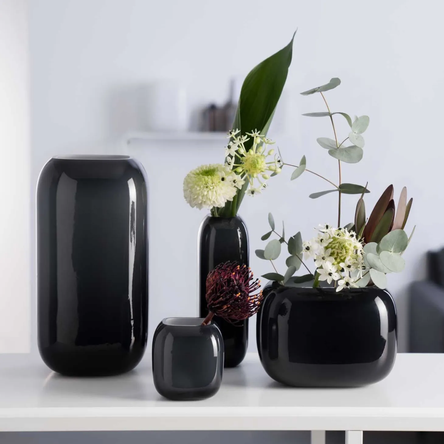 Vase MILANO grau 13 cm x 18 cm x 14 cm
