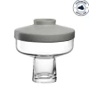 Vase RIVA mit Aufsatz 22 cm grau