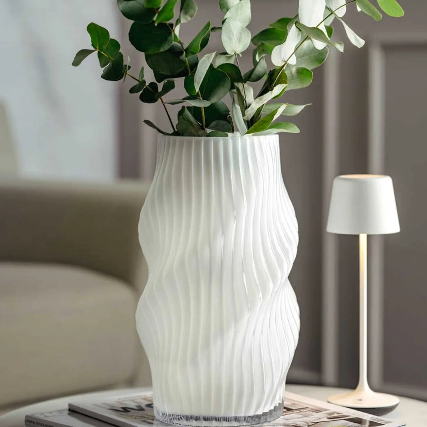 Vase VERDI 30 cm weiß